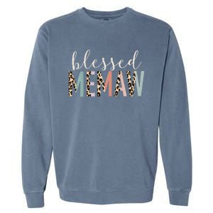 Blessed Memaw Cute Leopard happy mother's day Garment-Dyed Sweatshirt