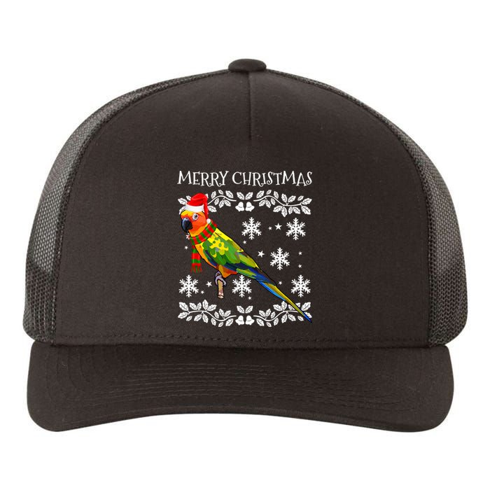 Bird Merry Christmas Ornament Sun Conure Ugly Xmas Yupoong Adult 5-Panel Trucker Hat