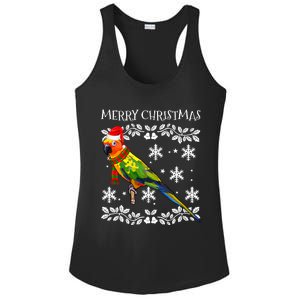 Bird Merry Christmas Ornament Sun Conure Ugly Xmas Ladies PosiCharge Competitor Racerback Tank