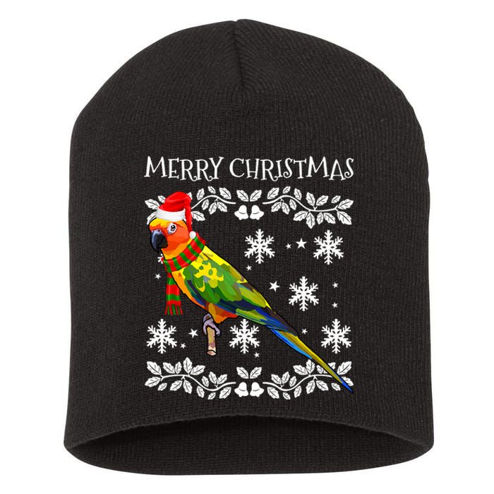 Bird Merry Christmas Ornament Sun Conure Ugly Xmas Short Acrylic Beanie