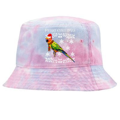 Bird Merry Christmas Ornament Sun Conure Ugly Xmas Tie-Dyed Bucket Hat