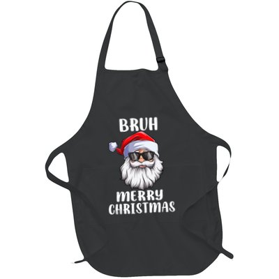 Bruh Merry Christmas Funny Cool Santa Bruh Christmas Tank Top Full-Length Apron With Pockets