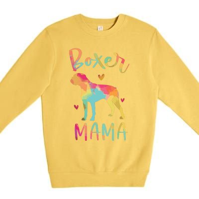 Boxer Mama Colorful Boxer Gifts Dog Mom Premium Crewneck Sweatshirt