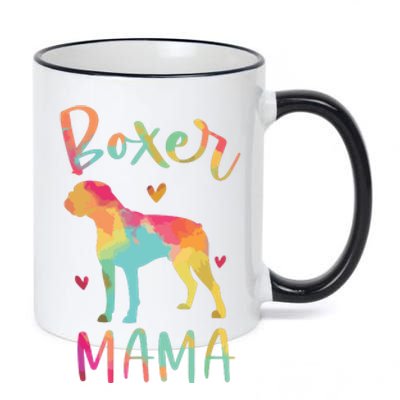 Boxer Mama Colorful Boxer Gifts Dog Mom 11oz Black Color Changing Mug