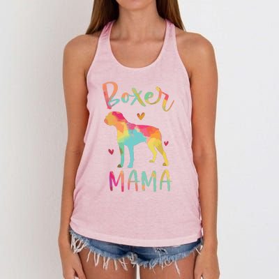 Boxer Mama Colorful Boxer Gifts Dog Mom Women's Knotted Racerback Tank