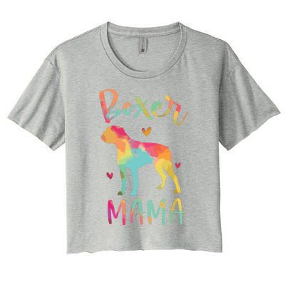 Boxer Mama Colorful Boxer Gifts Dog Mom Women's Crop Top Tee