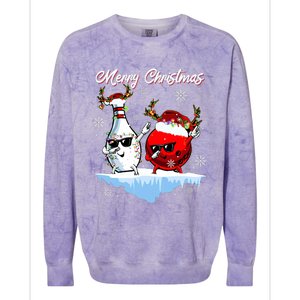 Bowling Merry Christmas Funny Gift For Bowler Colorblast Crewneck Sweatshirt