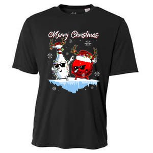 Bowling Merry Christmas Funny Gift For Bowler Cooling Performance Crew T-Shirt