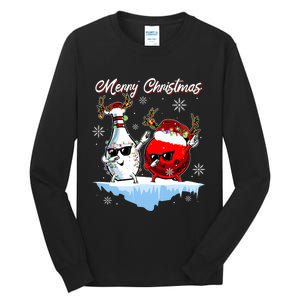 Bowling Merry Christmas Funny Gift For Bowler Tall Long Sleeve T-Shirt