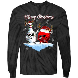 Bowling Merry Christmas Funny Gift For Bowler Tie-Dye Long Sleeve Shirt