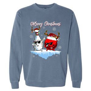 Bowling Merry Christmas Funny Gift For Bowler Garment-Dyed Sweatshirt