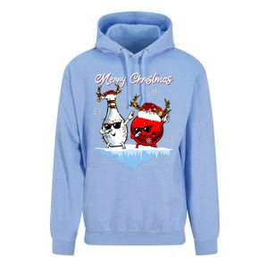 Bowling Merry Christmas Funny Gift For Bowler Unisex Surf Hoodie