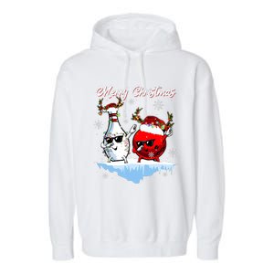 Bowling Merry Christmas Funny Gift For Bowler Garment-Dyed Fleece Hoodie