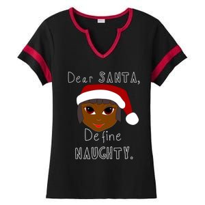 Black Mrs Claus Santa Define Naughty Black Family Christmas Meaningful Gift Ladies Halftime Notch Neck Tee