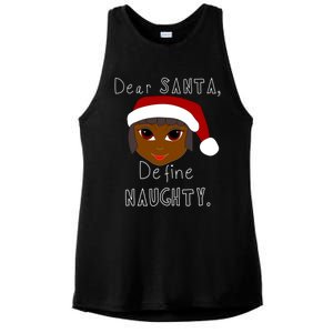 Black Mrs Claus Santa Define Naughty Black Family Christmas Meaningful Gift Ladies PosiCharge Tri-Blend Wicking Tank