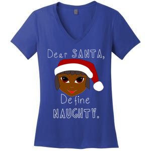 Black Mrs Claus Santa Define Naughty Black Family Christmas Meaningful Gift Women's V-Neck T-Shirt