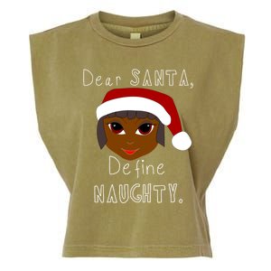 Black Mrs Claus Santa Define Naughty Black Family Christmas Meaningful Gift Garment-Dyed Women's Muscle Tee