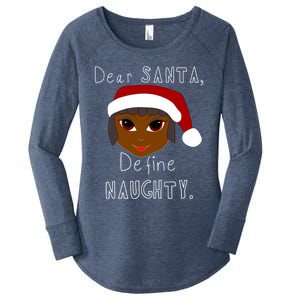 Black Mrs Claus Santa Define Naughty Black Family Christmas Meaningful Gift Women's Perfect Tri Tunic Long Sleeve Shirt