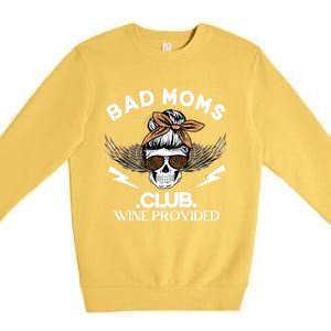 Bad Moms Club Great Gift Skull Leopard Sunglasses Momlife Gift Meaningful Gift Premium Crewneck Sweatshirt