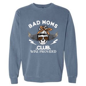 Bad Moms Club Great Gift Skull Leopard Sunglasses Momlife Gift Meaningful Gift Garment-Dyed Sweatshirt