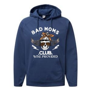 Bad Moms Club Great Gift Skull Leopard Sunglasses Momlife Gift Meaningful Gift Performance Fleece Hoodie