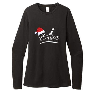 Believe | Merry Christmas Womens CVC Long Sleeve Shirt