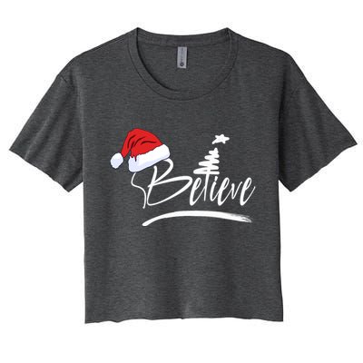 Believe | Merry Christmas Women's Crop Top Tee