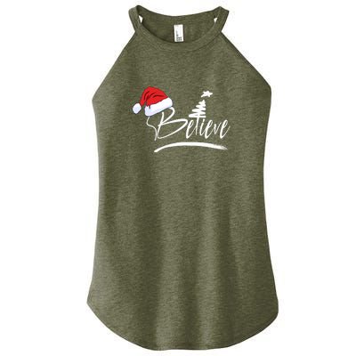 Believe | Merry Christmas Women's Perfect Tri Rocker Tank