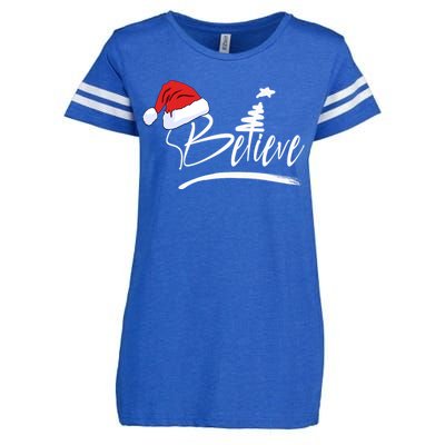 Believe | Merry Christmas Enza Ladies Jersey Football T-Shirt