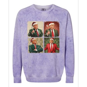 Boho Merry Christmas Trump Happy Holidays 2024 Trump Colorblast Crewneck Sweatshirt