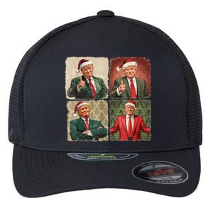 Boho Merry Christmas Trump Happy Holidays 2024 Trump Flexfit Unipanel Trucker Cap