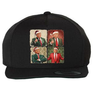 Boho Merry Christmas Trump Happy Holidays 2024 Trump Wool Snapback Cap