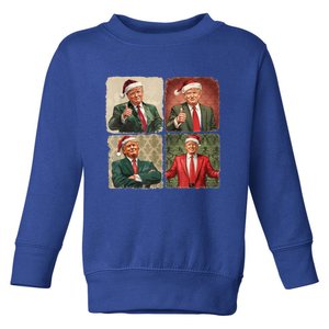 Boho Merry Christmas Trump Happy Holidays 2024 Trump Toddler Sweatshirt