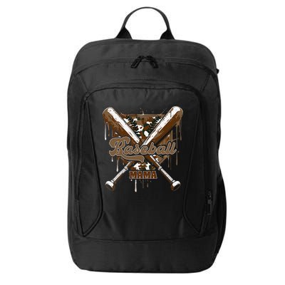 Baseball Mama Camo Baseball Home Plate Ice Cream Drip Mom City Backpack