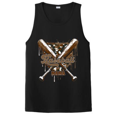 Baseball Mama Camo Baseball Home Plate Ice Cream Drip Mom PosiCharge Competitor Tank