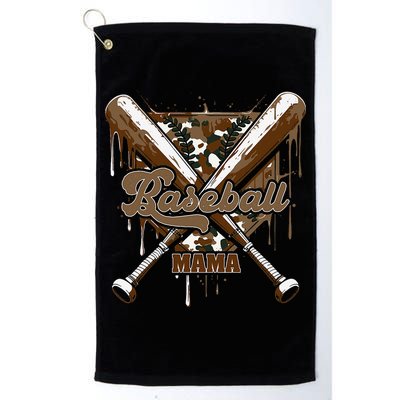 Baseball Mama Camo Baseball Home Plate Ice Cream Drip Mom Golf Towel