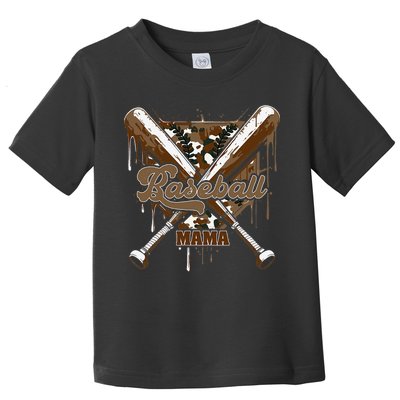 Baseball Mama Camo Baseball Home Plate Ice Cream Drip Mom Toddler T-Shirt