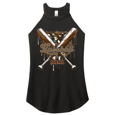 Baseball Mama Camo Baseball Home Plate Ice Cream Drip Mom Women's Perfect Tri Rocker Tank
