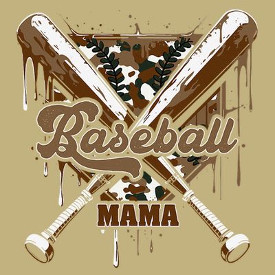 Baseball Mama Camo Baseball Home Plate Ice Cream Drip Mom T-Shirt