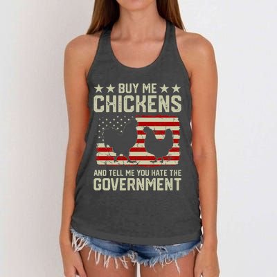 Buy Me Chickens And Tell Me You Hate The Government Women's Knotted Racerback Tank