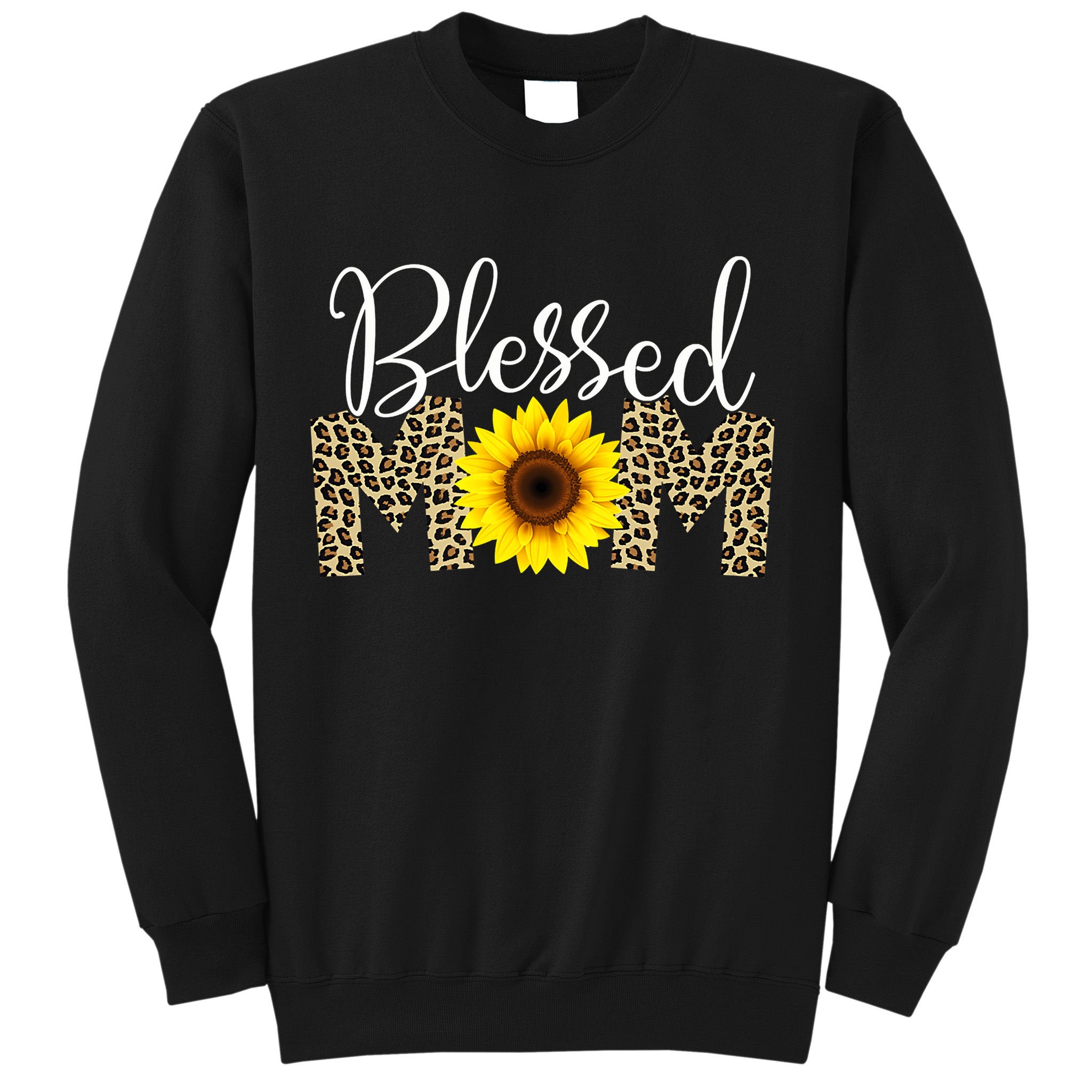 Blessed Mom Cheetah Sunflower Sweatshirt