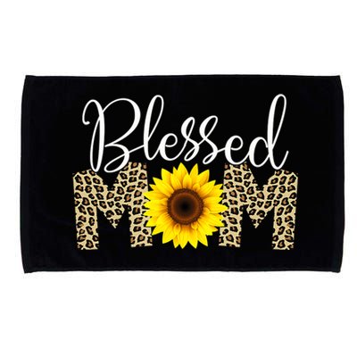 Blessed Mom Cheetah Sunflower Microfiber Hand Towel