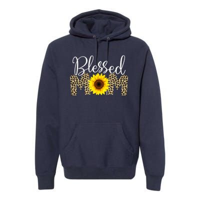 Blessed Mom Cheetah Sunflower Premium Hoodie