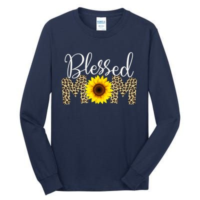 Blessed Mom Cheetah Sunflower Tall Long Sleeve T-Shirt