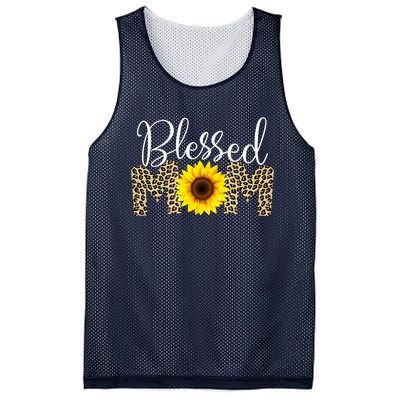 Blessed Mom Cheetah Sunflower Mesh Reversible Basketball Jersey Tank