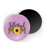 Blessed Mom Cheetah Sunflower Magnet