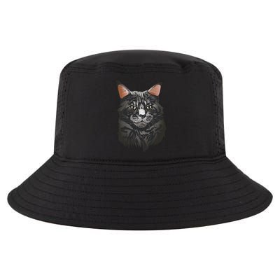 British Maine Coon Cat Portrait Cool Comfort Performance Bucket Hat