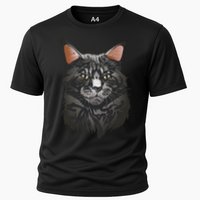 British Maine Coon Cat Portrait Cooling Performance Crew T-Shirt