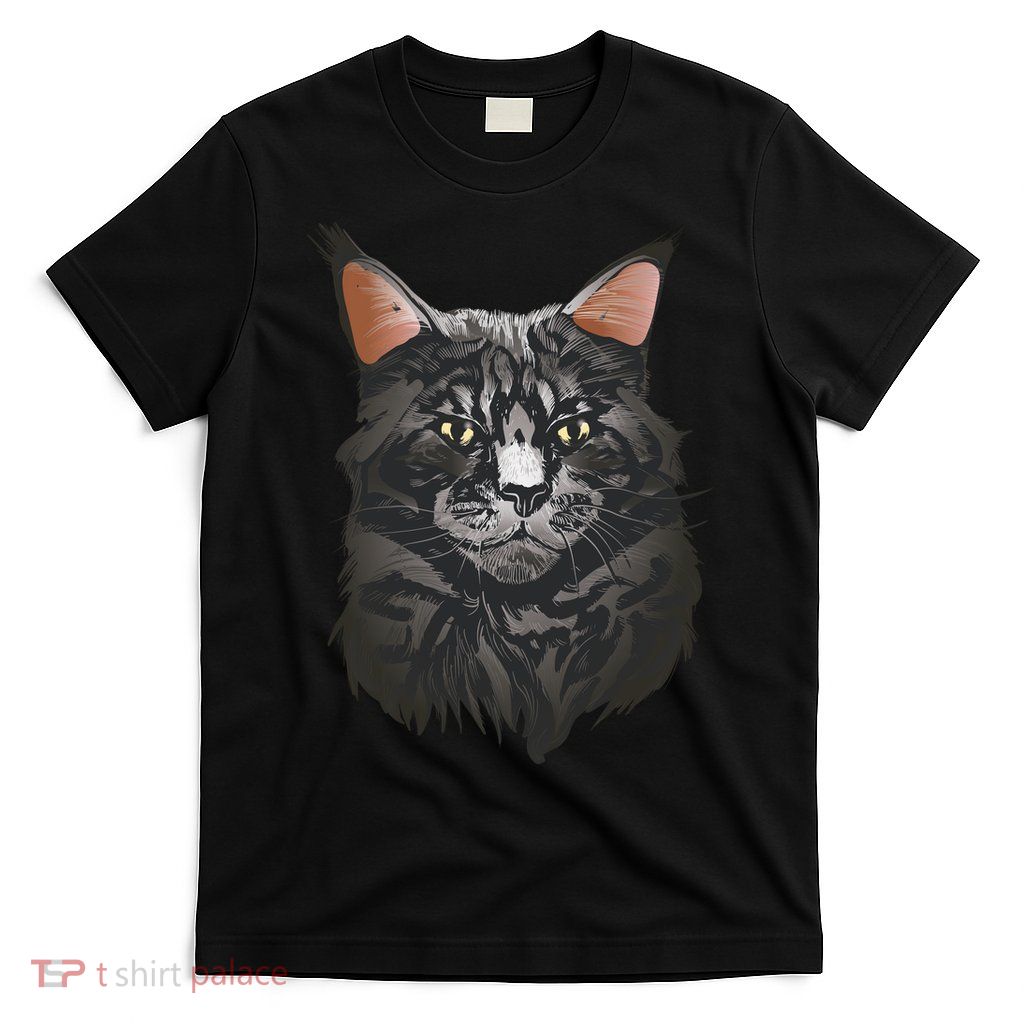 British Maine Coon Cat Portrait T-Shirt