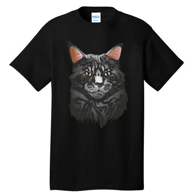 British Maine Coon Cat Portrait Tall T-Shirt